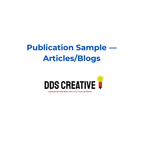 Publication Sample — Articles Blogs